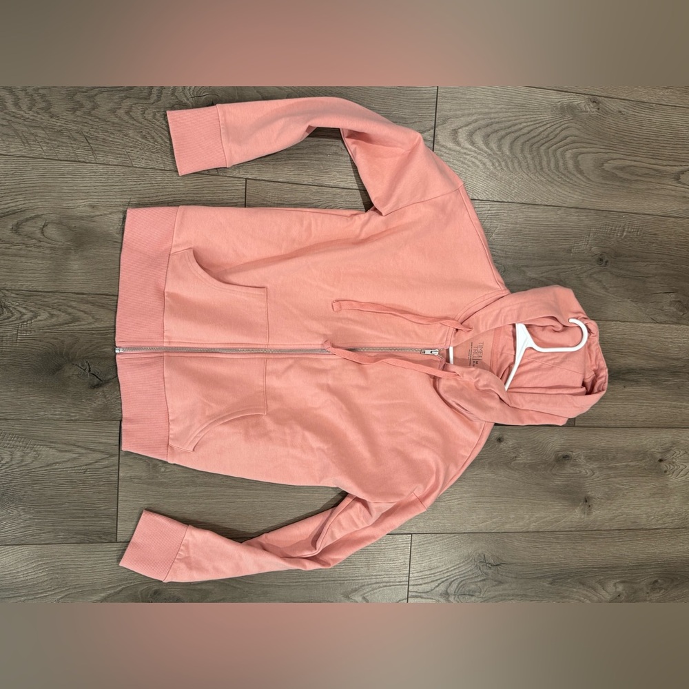 Women’s Time and Tru Peach Full Zip Hoodie W/ Pockets Size Small